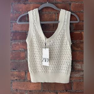 Zara Cream Knit Crop Top